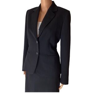EUC Worn 1x Tahari Black Jacket & Skirt Suit 6 & 8